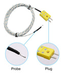 Five Pack Type K Mini Connector Thermocouple Probes With 3 Meter Cable, Fast Response Temperature Sensors, probe and plug detail