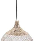 Handwoven Cane Pendant Light With Six Foot Cord, White And Natural Two Tone Shade, Boho Ceiling Fixture For Bedrooms Or Living Spaces, Cozy Vibe 16 Inch Square Light, Durable Metal Frame