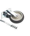 Beefed Up Replacement 5 Inch Grey Donut Style Swivel Caster for Commercial Food Service Carts, OEM Lakeside Part, Non Marking Wheel, Heavy Duty Swivel With 5 Inch Tread, Easy Install with hardware