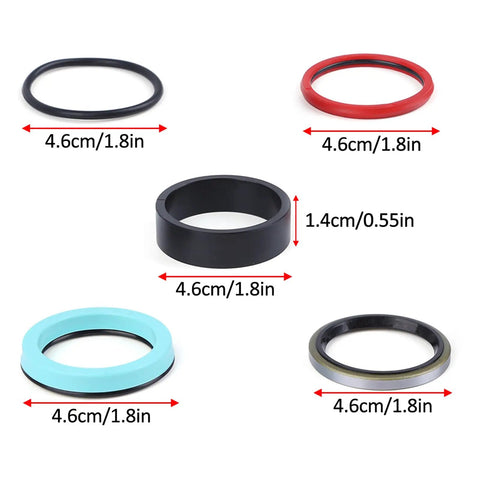 Heavy Duty Hydraulic Lift Cylinder Seal Kit For Loader And Bucket Cylinders 7106 7108 7308 Series L130 Front End 110TL With Ognibene Cylinders Fits Manure Fork Attachments 1 And 3 Eighths Inch Rod And 1 And 3 Quarters Inch Bore Replaces 87311845 9600669, 4.6cm seals