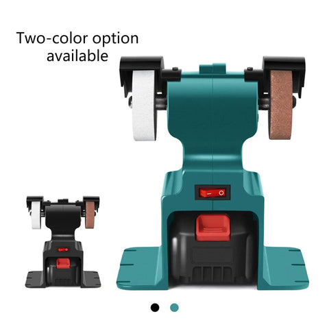 Cordless Electric Bench Grinder 18V Powered Dual Wheel Polishing And Grinding Machine with two-color option visible
