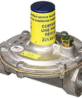 Half Inch Gas Regulator For LP Fuel With 2 PSI Output And 10 Lb Tank Connection The Go To For Home Shop And Industrial Use Heavy Duty Durable 325 Series Valve Ready To Ship, showing side angle view