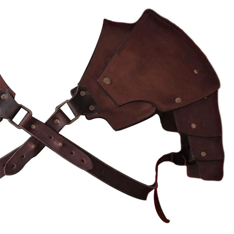 Dope Medieval PU Leather Double Pauldrons Shoulder Armor adjustable straps vintage costume accessory for cosplay LARP