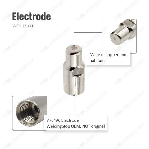 Electrode Tip For Hobart AirForce 250Ci HP 25 Torch And AirForce 500I HP 50, copper and hafnium detail
