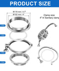 Beefy Four Inch Tri Clamp To 4 Inch Tube Od Weld Ferrule Kit With Durable Silicone Gasket And 304 Stainless Steel Heavy Duty Sanitary Pipe Fitting Gear For Flawless Flow product size diagram showing components and measurements.