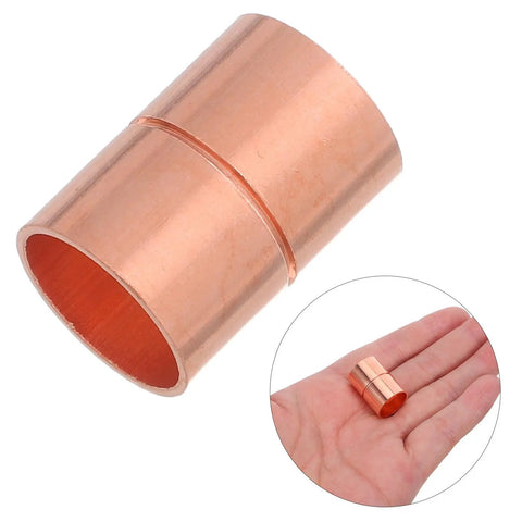 Premium Copper Coupling Fittings 0.59 Inch Straight Pipe Connectors with Grooved Stop Mechanism for HVAC and Industrial Water Systems