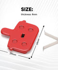 Four Pairs Durable Resin And Semi Metal Disc Brake Pads With Retaining Springs For Mountain Bikes, 34mm x 29mm, 4mm thick