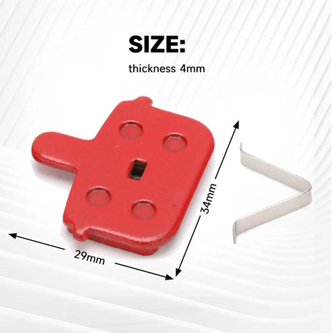 Four Pairs Durable Resin And Semi Metal Disc Brake Pads With Retaining Springs For Mountain Bikes, 34mm x 29mm, 4mm thick