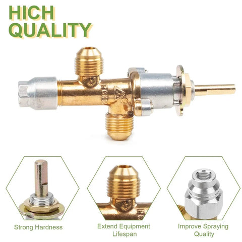 Gas Fire Pit Ignition Kit With Flame Failure Safety Valve Push Button Ignition shown with brass components and control valve set
