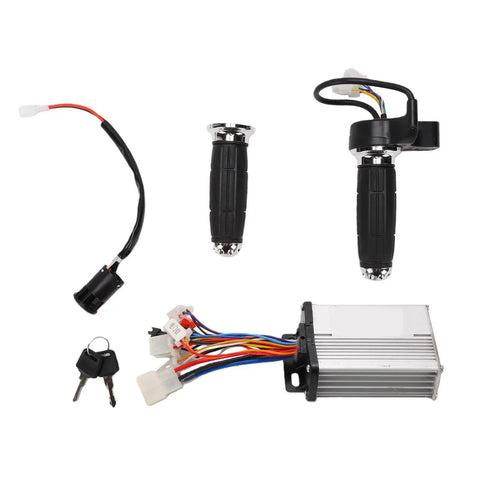 350W Brushless Motor Controller Kit With Anti Slip Throttle Grip And Ignition Key Switch Lock for e-bikes, scooters, tricycles