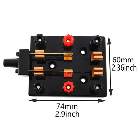 Double Pole Double Throw Knife Switch For Hands On Electricity Lab Safe Visual Two Circuit Disconnection Educational Teaching Tool And Practical Electrical Switchgear For Classroom Experiments, 74mm x 60mm black bakelite base