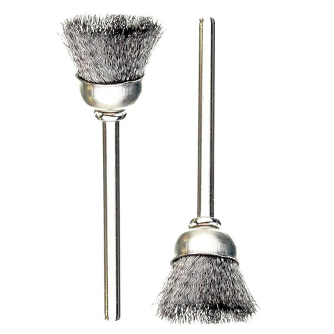 36 Piece Brass And Steel Wire Brush Polishing Wheel Kit For Rotary Tools shown with steel brush heads