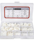 720 Piece Nylon Washer Kit With O Rings Seals Gaskets And Flat Spacers For M2 Through M12 White Plastic Washers organized in case