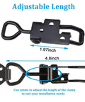 Adjustable toggle latch from Beefy 8 Pack Toggle Latch Catch Kit with dimensions shown for secure hold down.