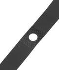 Close-up of a black PVC 26 Inch Bike Wheel Rim Tape Liner Inner Tube Protection Band with a hole for valve fitting.