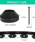 Easy Cut 1.5 Inch By 100 Ft Garden Edging Kit With 90 Spikes Flexible Plastic Lawn Border product size details