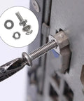 320 Piece 3mm Stainless Steel Hex Socket Screws Bolts Nuts Washers And Flat Round Head Fasteners With Gaskets, Your Go To Rust Resistant 304 Set For Home Auto Marine Repairs; 3mm bolt installed with washer and nut
