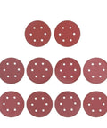Heavy Duty 9 Inch Sandpaper With 6 Holes Premium Hook and Loop Discs for Electric Polisher, set of ten sanding discs.