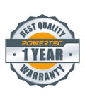 Best Quality Powertec 1 Year Warranty badge for Rugged Belt And Disc Sander Combo For Woodworking With 4 By 36 Inch Belt And 6 Inch Disc