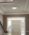 Foyer interior with WiFi Smart Track Lighting Kit With Four 28W LED Fixtures, Matte Black ceiling installation