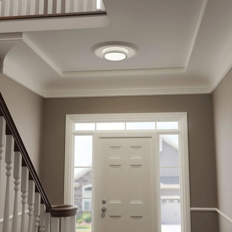 Foyer interior with WiFi Smart Track Lighting Kit With Four 28W LED Fixtures, Matte Black ceiling installation