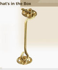 Two Pack Solid Brass Swivel Pivot Eyelet Latches For Sliding Doors And Cabinets Windproof Heavy Duty Hooks Close-up