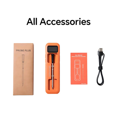 All accessories for Wireless Meat Thermometer With Bluetooth App Control For Smoker Oven And Kitchen Rechargeable BBQ Probe