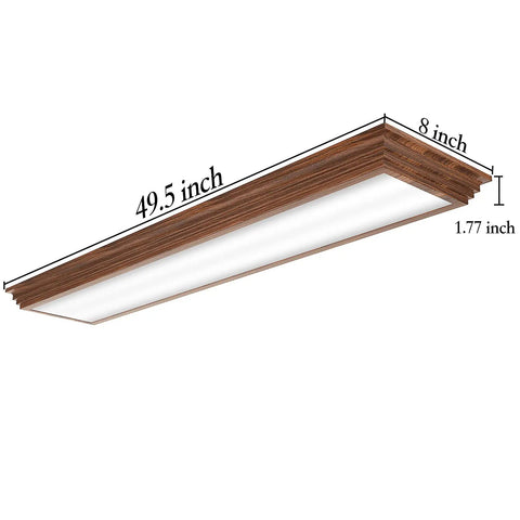 2Ft LED Light Fixture With 3 Color Temperature Adjustable 3000K 4000K 5000K No Fuss 30W 3300LM Flush Mount With Wooden Frame
