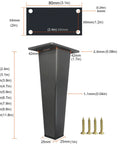 Stainless Steel Sofa Legs For DIY Furniture Replacement Heavy Duty Metal Feet dimensions and screws for support.
