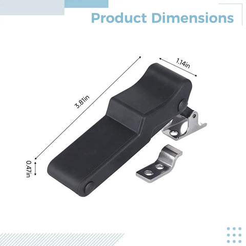 8 Piece Stainless Steel Toggle Drawer Latch Set For Toolboxes Cases RV Drawers And Coolers Flexible Black Rubber Latch