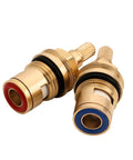 Brass Ceramic Disc Faucet Cartridge Replacement With 20 Spline Stem For Hot And Cold Water Two Valve Pack For Bathroom And Kitchen Taps