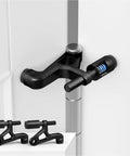 Tough As Nails Hinge Pin Door Stopper With Adjustable Springs And Soft Silicone Caps Heavy Duty Wall Bumper Guard For Smooth Quiet Close Zero Damage To Drywall Or Painted Wood Door Frames Set Of Two displayed on a door hinge.