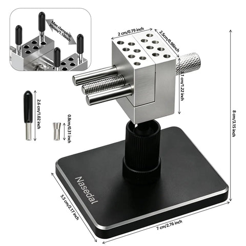 Killer Mini Vise And Badass Clamping Station For Gunpla Model Building With Hella Precise Grip and Smooth 360 Degree Swivel Base showing 30mm jaw and robust aluminum design.