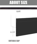 Door Draft Stopper For Large Gaps 3 Inch Wide Door Bottom Seal 37 Inch Long Fits Interior Exterior And Garage Doors Seals Gaps Up To 1.4 Inches Keeps Dust Noise Light And Pests Out Easy Peel And Stick Adhesive dimensions and gap suitability