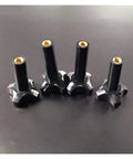 Four Pack M8 Clamping Nuts Screw Replacement Kit Rock Solid Fittings For Soft Serve Ice Cream Machines with black steel handles.