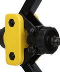 Hand Riveter Tool Kit With M3 And M10 Wrenches For Effort Saving Riveting And Quick Rivet Nut Installation In DIY Projects And Repairs No Sweat Pain Free Repeated Fastening, close-up of black and yellow rivet nut head