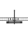 Front view of Beefy 600 Lbs Steel Motorcycle Carrier Hauler With Anti Tilt Lock Hitch Mount Rack And Ramp For Dirt Bikes And Scooters.
