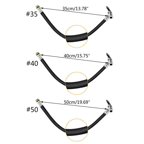 Super Tough Durable Flexible Rubber Tire Inflation Pump Hose Extension Tube One Quarter Inch Thread Connector Air Inflator Car Tire Balloon Pump Gauge For Home Garage Travel Auto Repair And Party Uses Easy Grip Always Ready Setup, 35cm hose