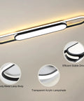 Close-up details of 32W Flush Mount Modern LED Ceiling Light Circle Acrylic Chandelier For Living Room Dining Room Bedroom Kitchen 6500K Cool White Bright Ambience Low Profile Ceiling Fixture with metal body and acrylic lampshade features.