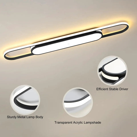 Close-up details of 32W Flush Mount Modern LED Ceiling Light Circle Acrylic Chandelier For Living Room Dining Room Bedroom Kitchen 6500K Cool White Bright Ambience Low Profile Ceiling Fixture with metal body and acrylic lampshade features.