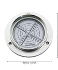 KiBcsLic Metal Circular Bubble Level | 80mm, Flange-Mounted Spirit Level, Precision, for Equipment Setup, Installers, Style A, showing measurement scale.