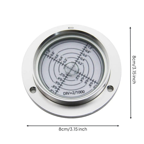 Amagogo 80mm Flange-Mounted Spirit Level | Precision, Flange Spirit Level, for Equipment Setup, Style A, silver metal construction.