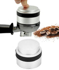 51mm Coffee Tamper Press Type Hammer Powder Distributor Leveler Tool with espresso machine and coffee grounds