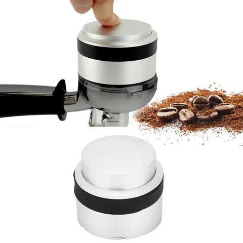 51mm Coffee Tamper Press Type Hammer Powder Distributor Leveler Tool with espresso machine and coffee grounds