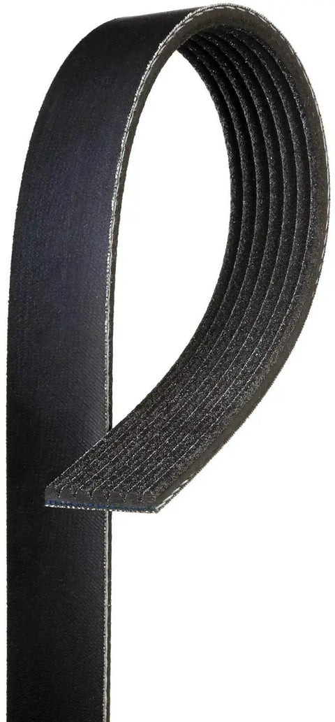Side view of 7PK2217 Micro V Serpentine Drive Belt with Quiet Construction and Long Lasting EPDM Rubber Ribbed Design