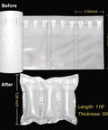 Air Pillows For Shipping With Pump Pack Of 400 Count Inflatable Packing Air Bags Alternative To Packing Peanuts 3.54 By 7.87 Inches No Air Cushion Machine Needed Easy Inflate Keeps Items Protected showing uninflated and inflated states