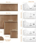 Heat Press Pillow Kit With Four Mat Sizes And Five Rulers For Vinyl And Sublimation Transfers shown with dimensions