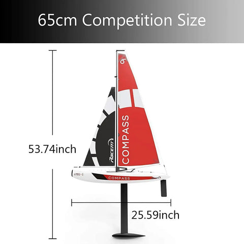 53 Inch Wind Powered Remote Control RC Sailing Boat With 2.4G Radio Assembled Durable ABS Fiberglass Hull Perfect For Beach Park Lake Fun And Hobbyists Adults