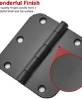 Dope Matte Black Door Hinges 3.5x3.5 Inch Set With 5/8 Radius Corners Flat Iron Style Interior Door Hardware