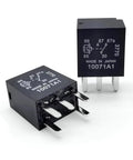 Heavy Duty 2 Pack Fuel Pump Relay 5 Pin 30 Amp 12 Volt Direct Plug Power Switch black housings shown from front and side angles.